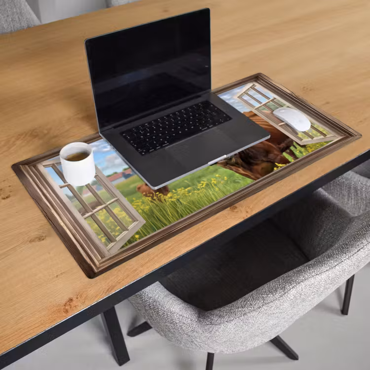 Bureau onderlegger - Doorkijk - Koe - Weiland - Landschap - Dieren — 2