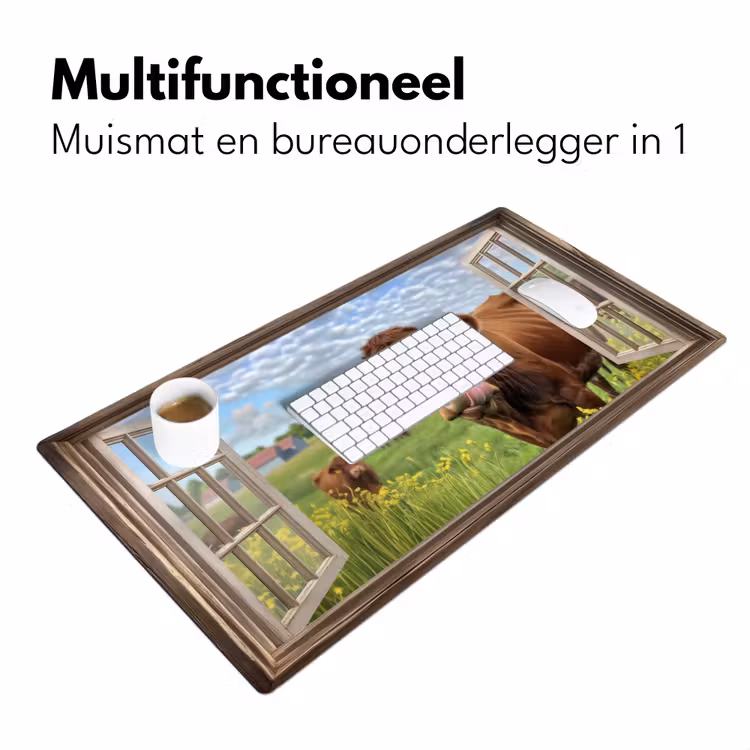 Bureau onderlegger - Doorkijk - Koe - Weiland - Landschap - Dieren — 6
