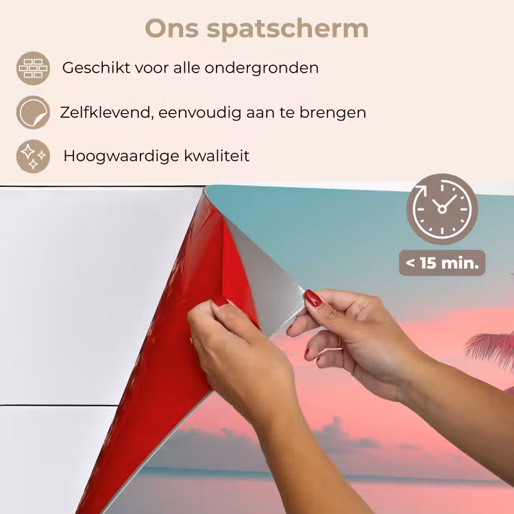Spatscherm keuken - Zee - Boot - Zonsondergang — 4
