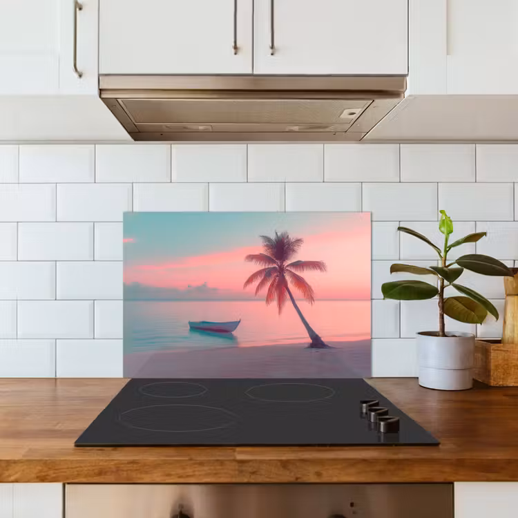 Spatscherm keuken - Zee - Boot - Zonsondergang — 6