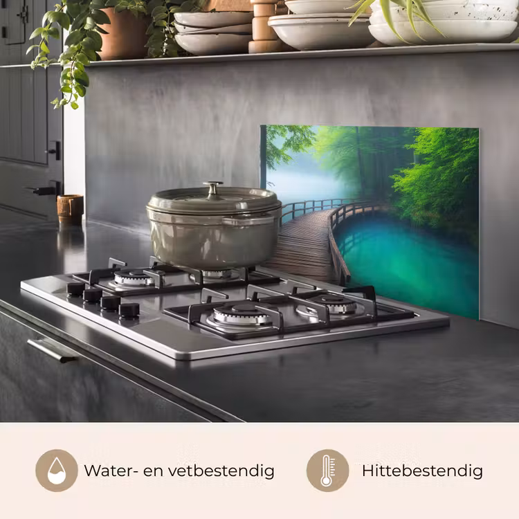 Spatscherm keuken - Brug - Water - Rivier - Bos — 7