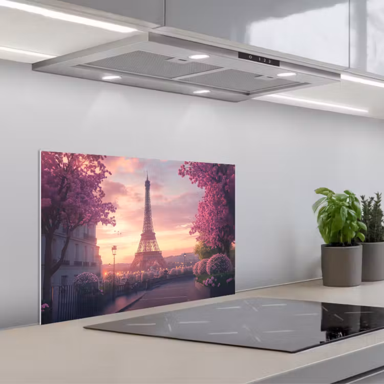 Spatscherm keuken - Eiffeltoren - Parijs - Roze — 5