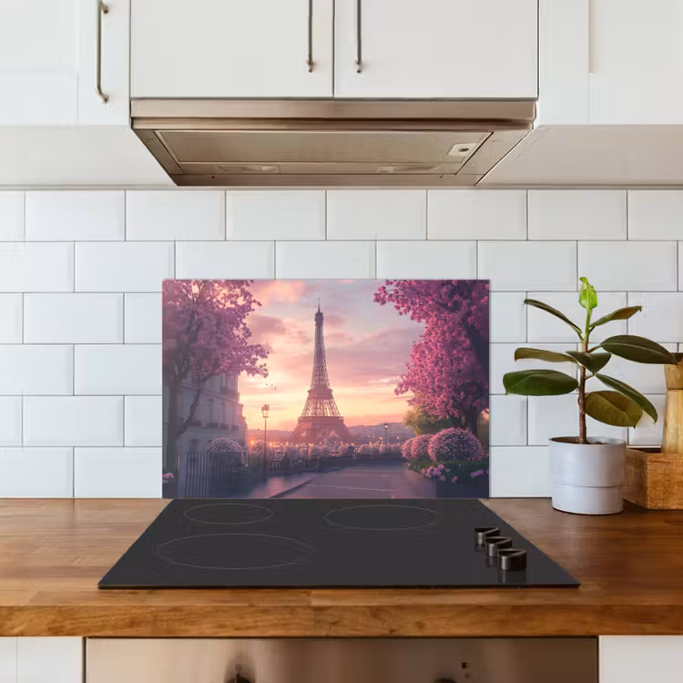Spatscherm keuken - Eiffeltoren - Parijs - Roze — 6