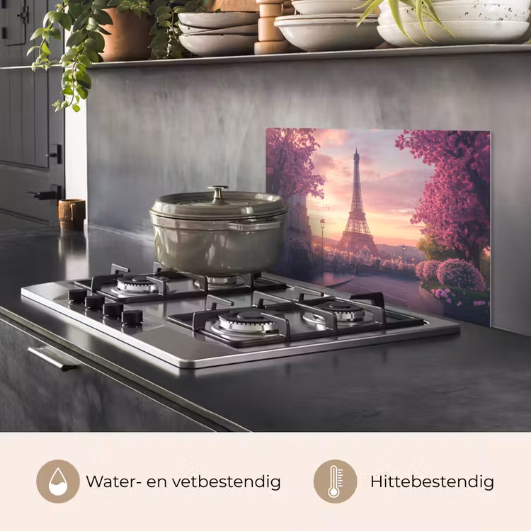 Spatscherm keuken - Eiffeltoren - Parijs - Roze — 7
