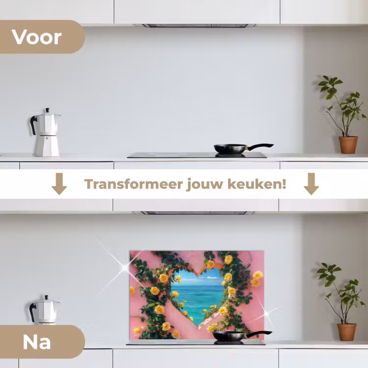 Spatscherm keuken - Hart - Zee - Muur — 3
