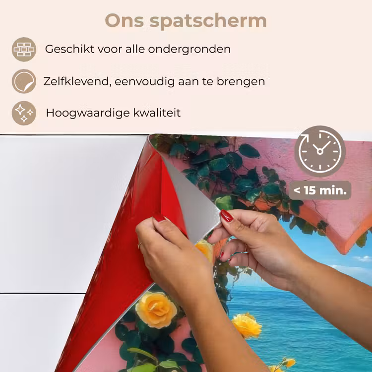Spatscherm keuken - Hart - Zee - Muur — 4