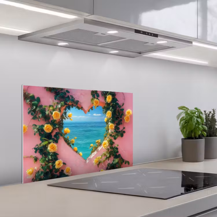 Spatscherm keuken - Hart - Zee - Muur — 5