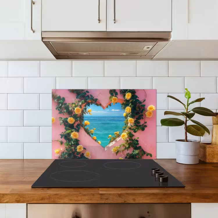 Spatscherm keuken - Hart - Zee - Muur — 6