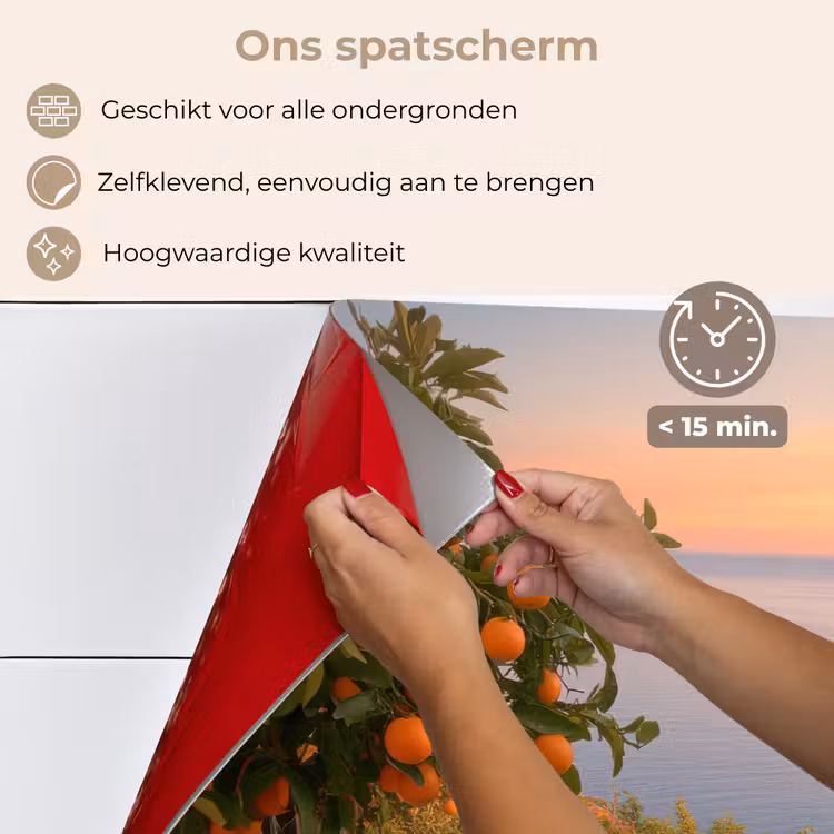 Spatscherm keuken - Middelandse zee - Sinaasappel - Heuvels - Zee — 4