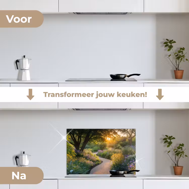 Spatscherm keuken - Pad - Bloemen - Park — 3