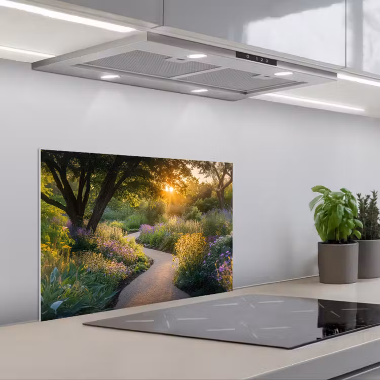 Spatscherm keuken - Pad - Bloemen - Park — 5
