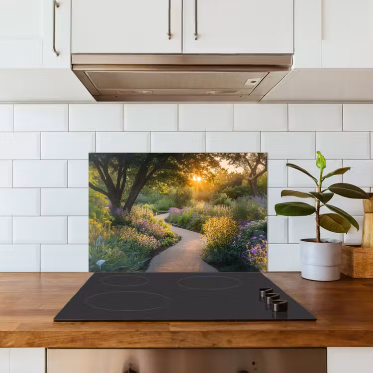 Spatscherm keuken - Pad - Bloemen - Park — 6