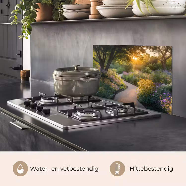 Spatscherm keuken - Pad - Bloemen - Park — 7