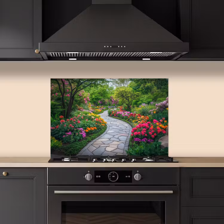Spatscherm keuken - Park - Bloemen - Tuin — 2