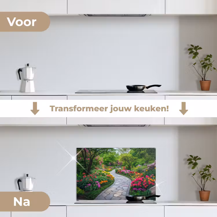 Spatscherm keuken - Park - Bloemen - Tuin — 3