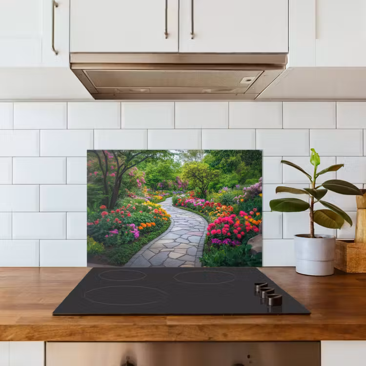 Spatscherm keuken - Park - Bloemen - Tuin — 6