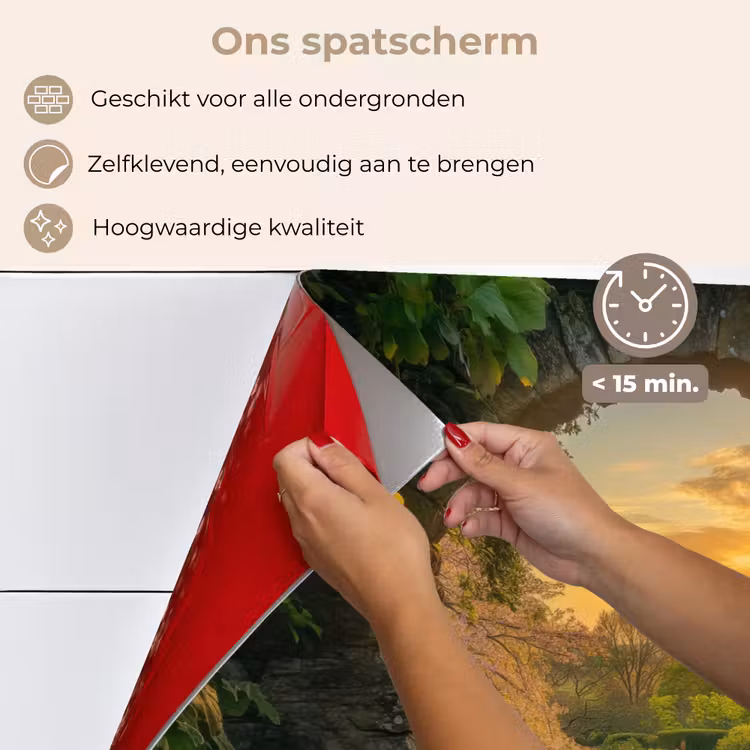 Spatscherm keuken - Poort - Planten - Zonsondergang — 4
