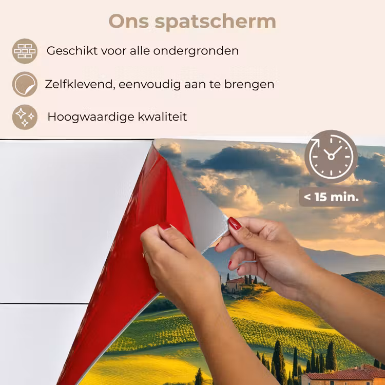 Spatscherm keuken - Toscane - Landschap - Wijngaarden — 4