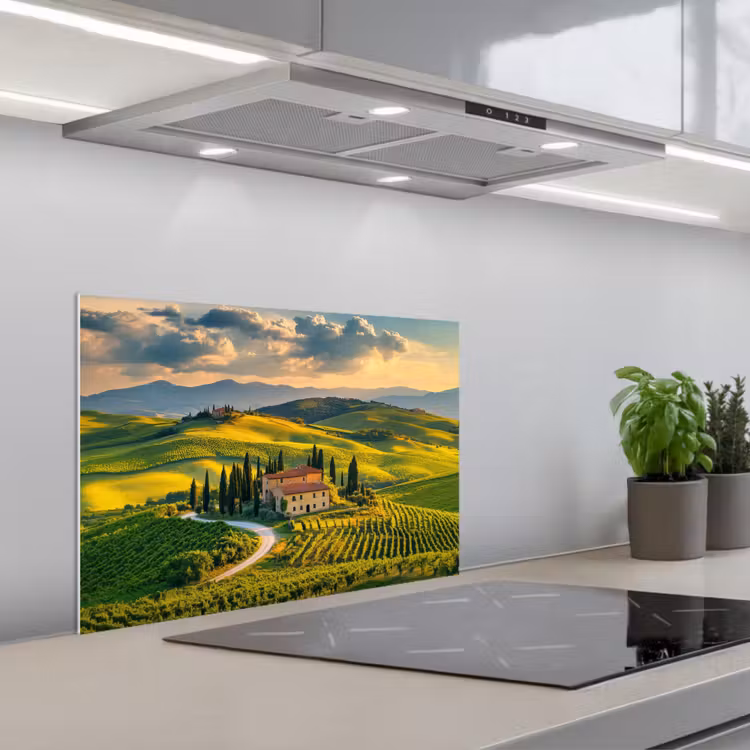 Spatscherm keuken - Toscane - Landschap - Wijngaarden — 5