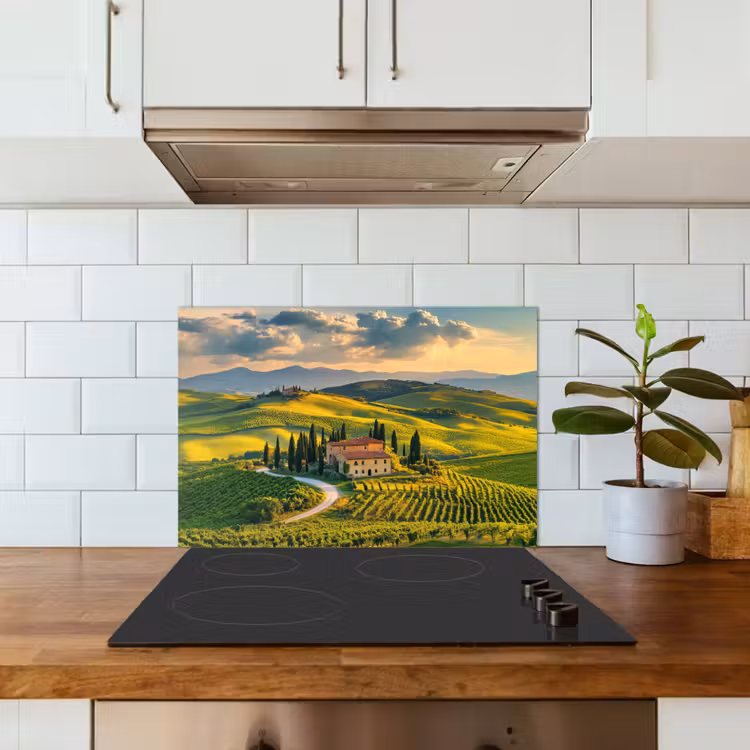 Spatscherm keuken - Toscane - Landschap - Wijngaarden — 6