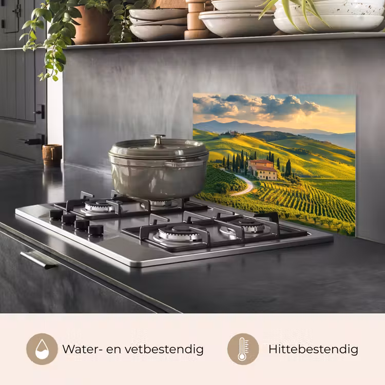 Spatscherm keuken - Toscane - Landschap - Wijngaarden — 7
