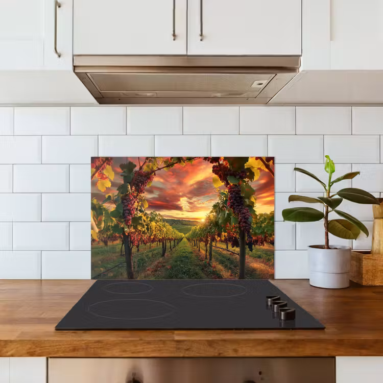 Spatscherm keuken - Wijngaard - Druiven - Zonsondergang — 6