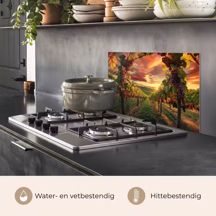Spatscherm keuken - Wijngaard - Druiven - Zonsondergang — 7