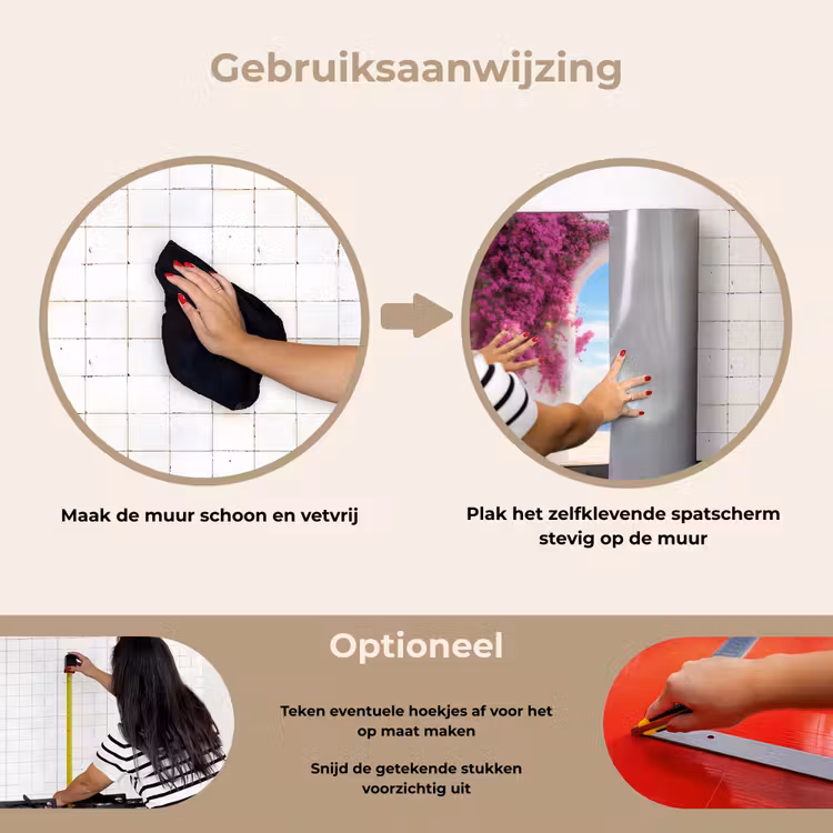 Spatscherm keuken - Zee - Roze - Bloemen - Poort — 8