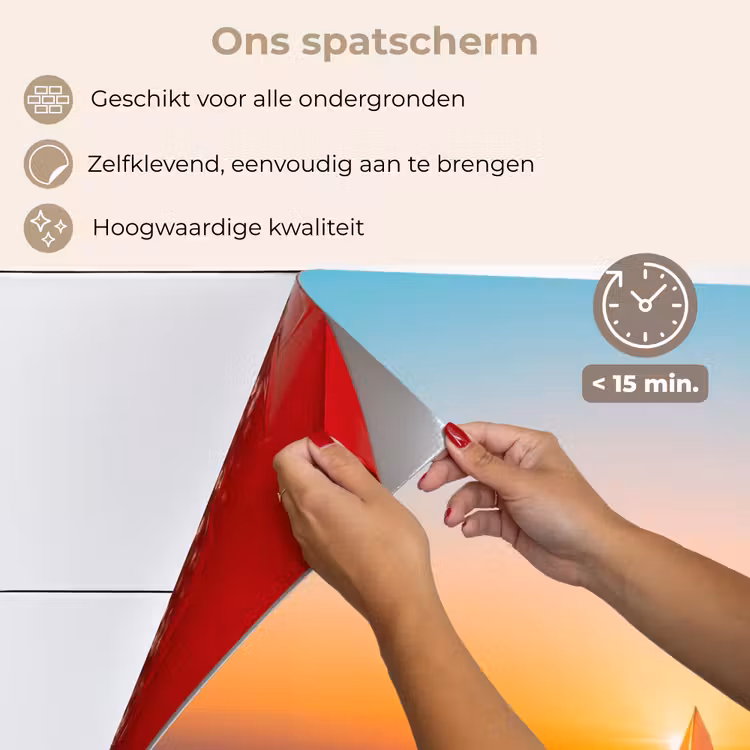 Spatscherm keuken - Zee - Zeilboot - Zonsondergang — 4