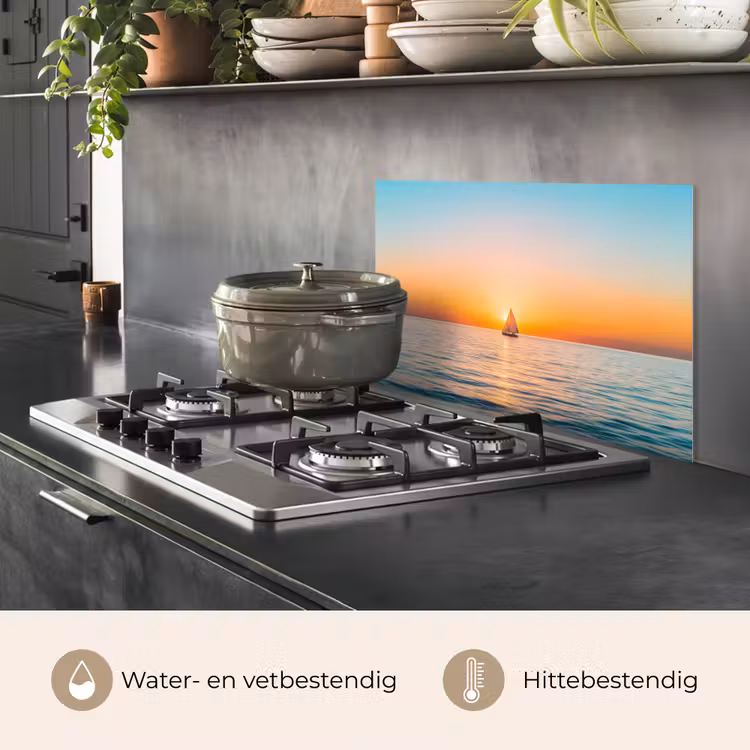 Spatscherm keuken - Zee - Zeilboot - Zonsondergang — 7