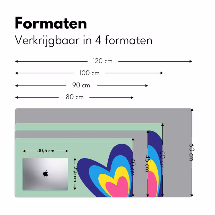 Bureau onderlegger - Hartjes - Kleurrijk - Valentijn — 7