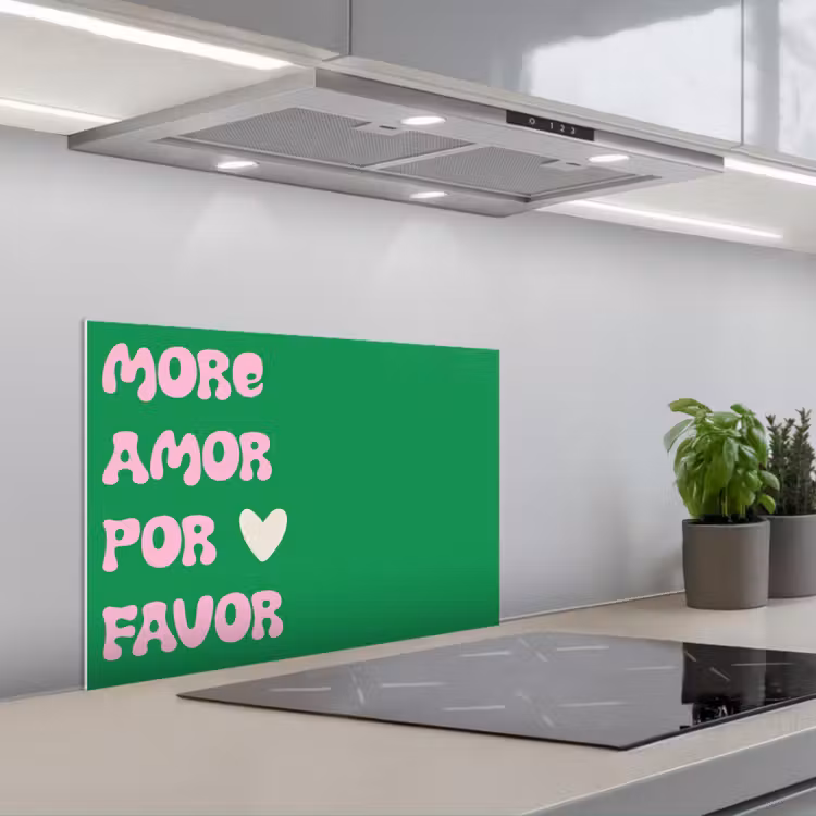 Spatscherm keuken - Amor - Valentijn - Groen - Tekst — 5