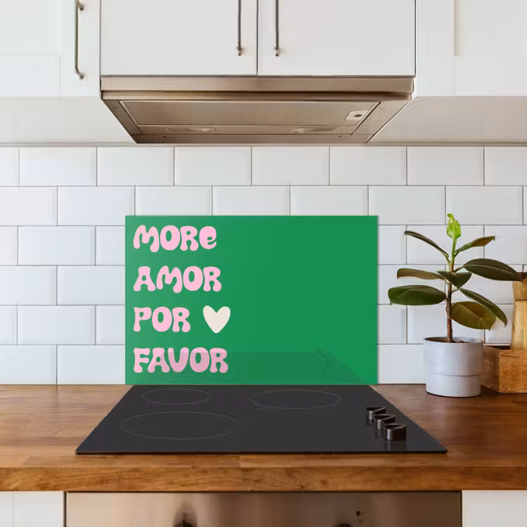 Spatscherm keuken - Amor - Valentijn - Groen - Tekst — 6