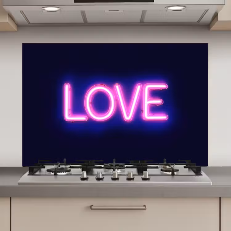Spatscherm keuken - Neon - Love - Valentijn — 1