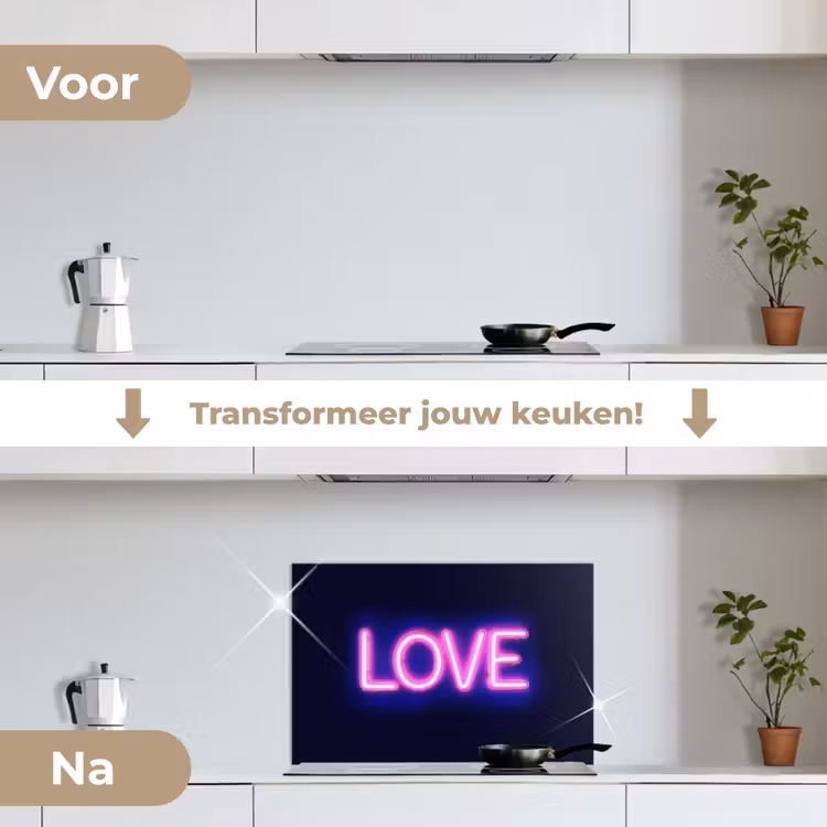 Spatscherm keuken - Neon - Love - Valentijn — 3