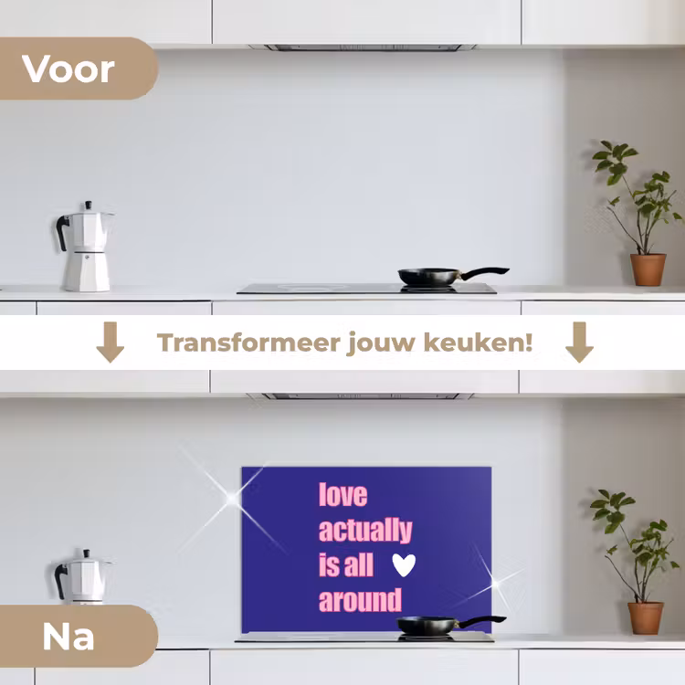 Spatscherm keuken - Tekst - Valentijn - Love - Blauw — 3