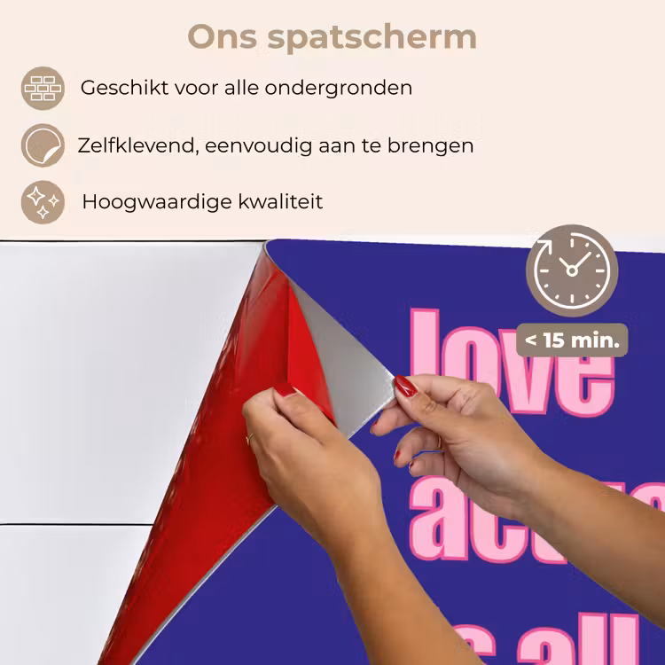 Spatscherm keuken - Tekst - Valentijn - Love - Blauw — 4