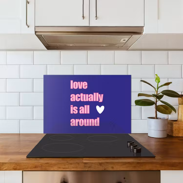 Spatscherm keuken - Tekst - Valentijn - Love - Blauw — 6