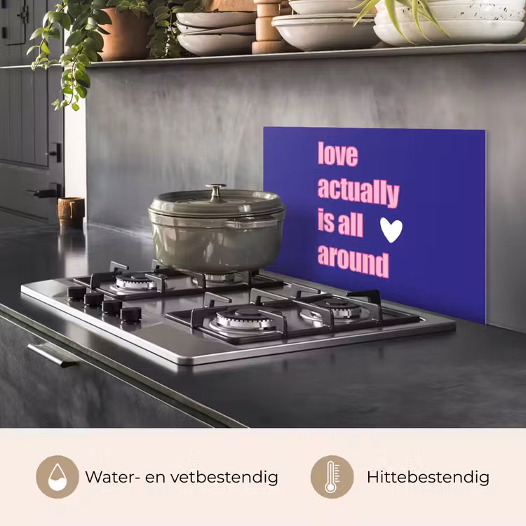 Spatscherm keuken - Tekst - Valentijn - Love - Blauw — 7