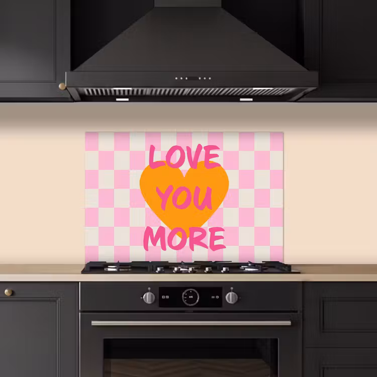 Spatscherm keuken - Valentijn - Love - Roze - Oranje — 2