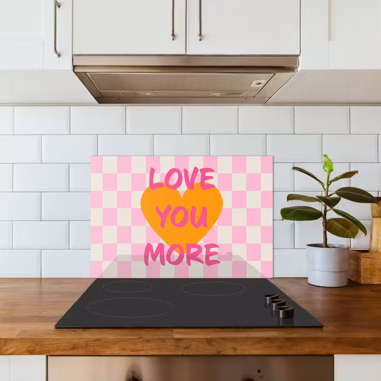 Spatscherm keuken - Valentijn - Love - Roze - Oranje — 6