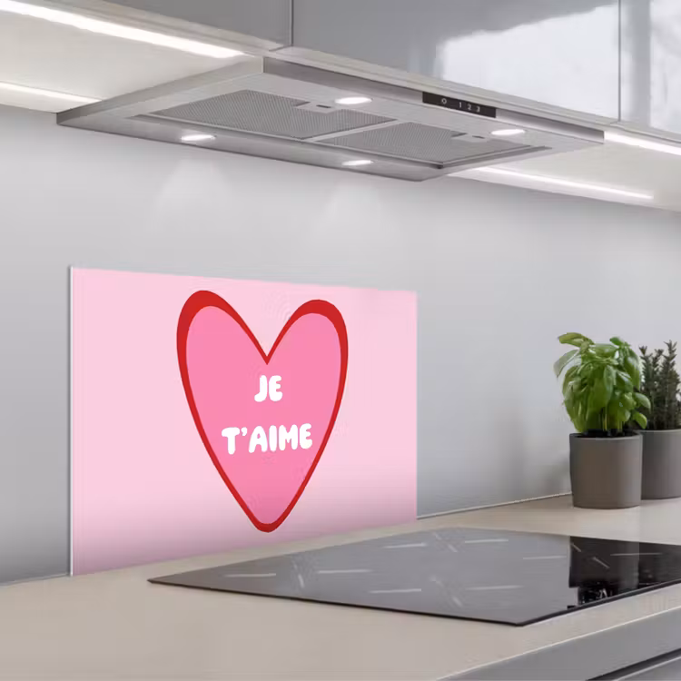 Spatscherm keuken - Hart - Frans - Valentijn - Roze — 5
