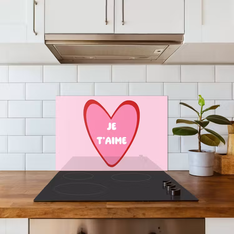 Spatscherm keuken - Hart - Frans - Valentijn - Roze — 6