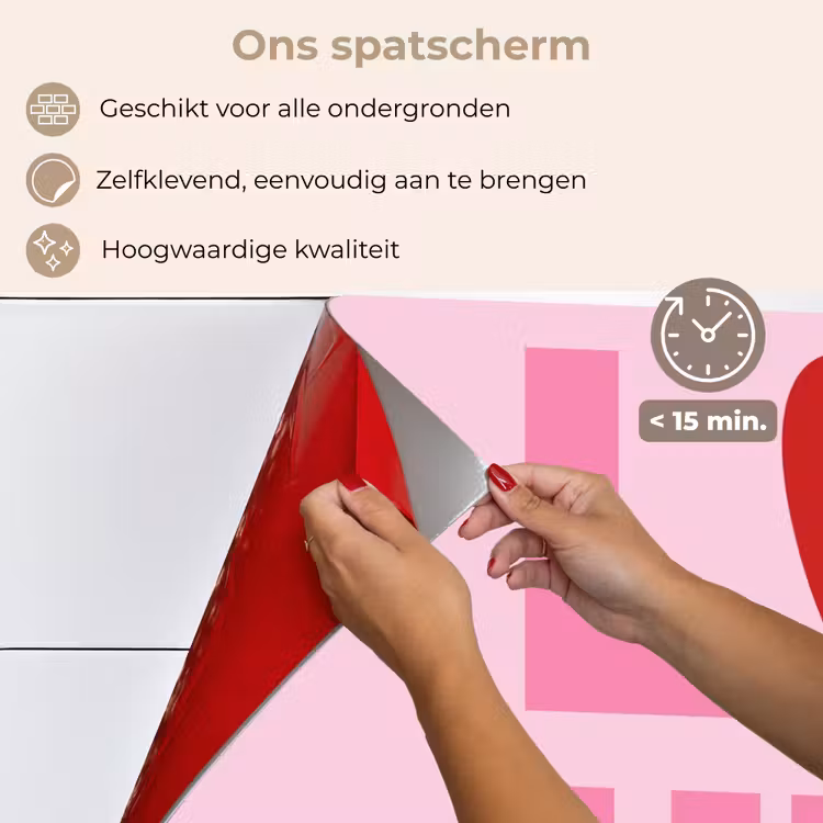Spatscherm keuken - Love - Roze - Hart - Valentijn — 4