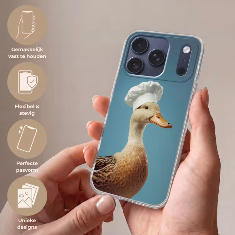 Telefoonhoesje Softcase - Eend - Koksmuts - Cute - Vogel — 4