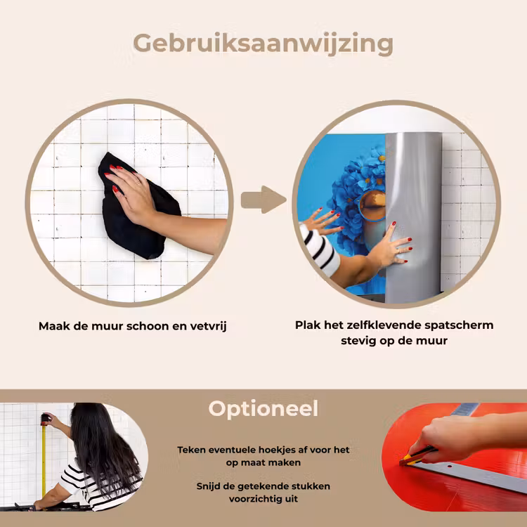 Spatscherm keuken - Vrouw - Bloem - Blauw - Modern - Bril - Portret — 8