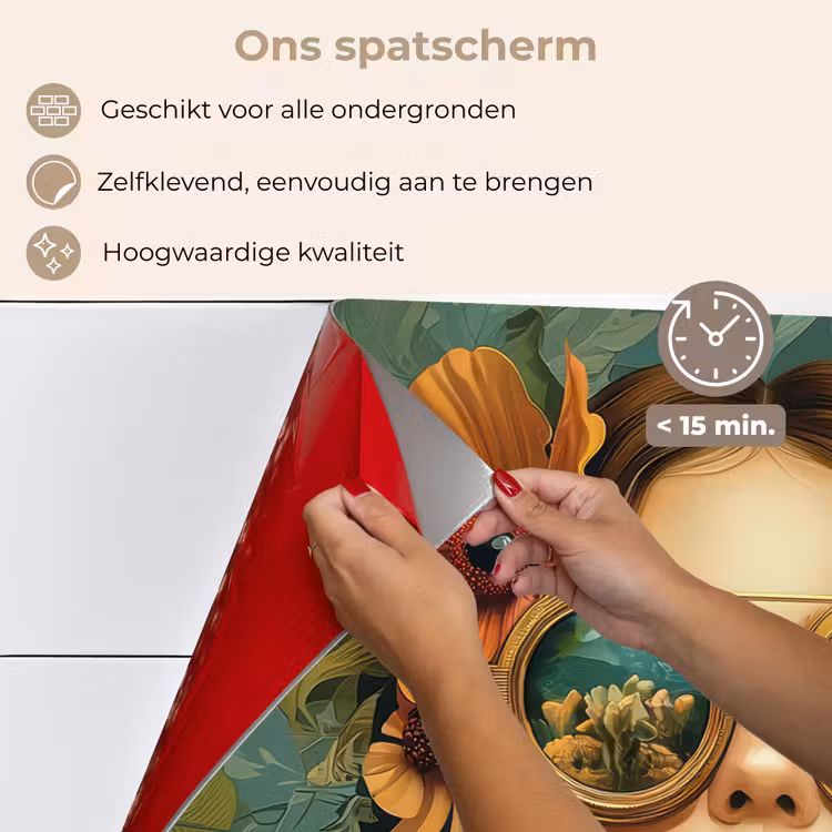 Spatscherm keuken - Vrouw - Bloemen - Vlinders - Natuur - Vintage — 3