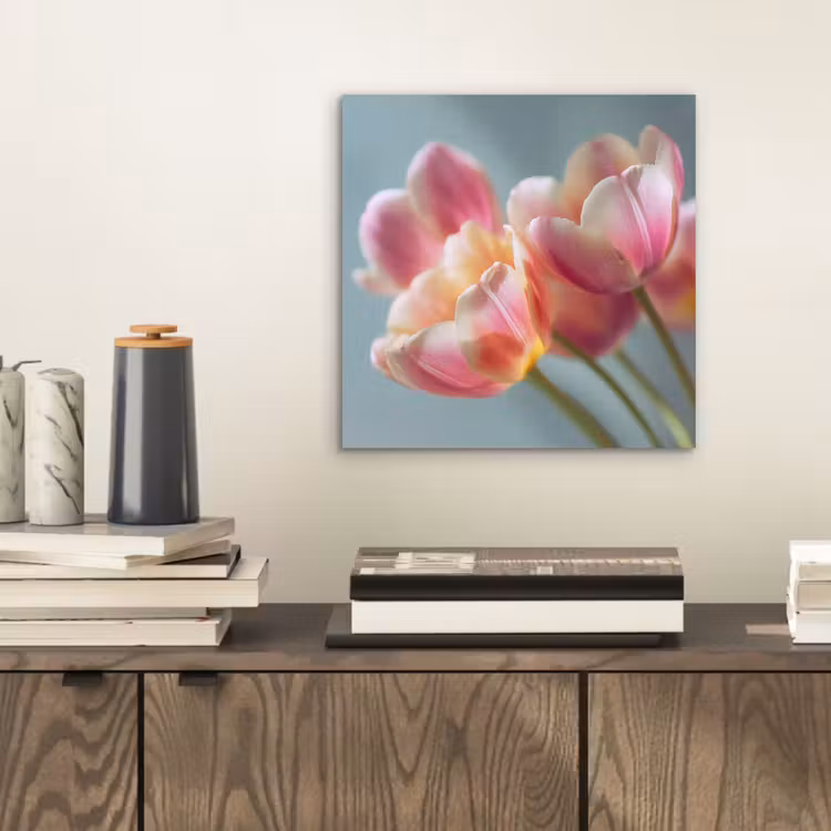 Aluminium schilderij - Tulpen - Roze - Stelen — 2