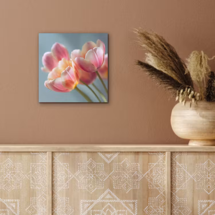 Aluminium schilderij - Tulpen - Roze - Stelen — 5