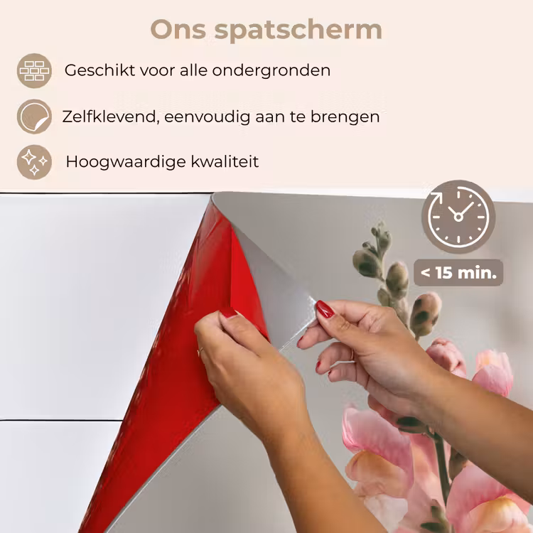 Spatscherm keuken - Bloem - Leeuwenbek - Roze - Stengel — 4